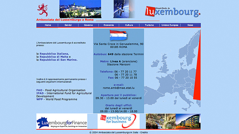 Embassy of Luxembourg Rome - Website