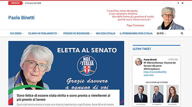 Senatrice Paola Binetti web site